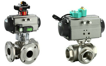 氣動三通球閥(法蘭)